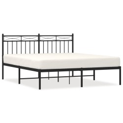 vidaXL Estructura de cama con cabecero metal negro 160x200 cm