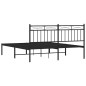 vidaXL Estructura de cama con cabecero metal negro 160x200 cm vidaXL Estructura de cama con cabecero metal negro 160x200 cm