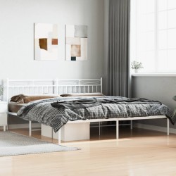 vidaXL Estructura de cama con cabecero metal blanca 200x200 cm
