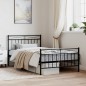 vidaXL Estructura de cama con cabecero y estribo metal negro 107x203cm vidaXL Estructura de cama con cabecero y estribo metal negro 107x203cm