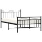 vidaXL Estructura de cama con cabecero y estribo metal negro 107x203cm vidaXL Estructura de cama con cabecero y estribo metal negro 107x203cm