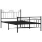vidaXL Estructura de cama con cabecero y estribo metal negro 107x203cm vidaXL Estructura de cama con cabecero y estribo metal negro 107x203cm