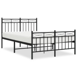 vidaXL Estructura de cama cabecero y pie de cama metal negro 120x200cm