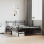 vidaXL Estructura de cama cabecero y pie de cama metal negro 150x200cm