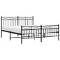 vidaXL Estructura de cama cabecero y pie de cama metal negro 150x200cm