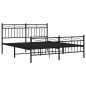 vidaXL Estructura de cama cabecero y pie de cama metal negro 150x200cm
