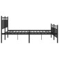 vidaXL Estructura de cama cabecero y pie de cama metal negro 150x200cm