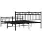 vidaXL Estructura de cama cabecero y pie de cama metal negro 150x200cm