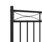vidaXL Estructura de cama cabecero y pie de cama metal negro 150x200cm