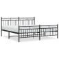 vidaXL Estructura de cama cabecero y pie de cama metal negro 180x200cm vidaXL Estructura de cama cabecero y pie de cama metal negro 180x200cm
