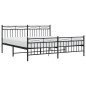 vidaXL Estructura de cama cabecero y pie de cama metal negro 180x200cm vidaXL Estructura de cama cabecero y pie de cama metal negro 180x200cm