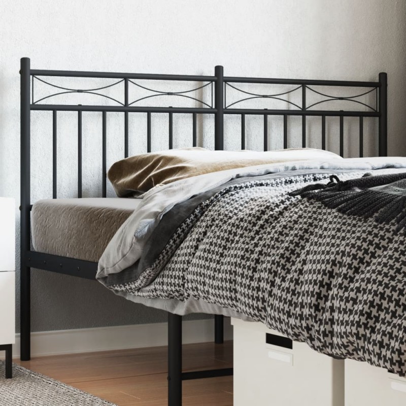 vidaXL Cabecero de metal negro 160 cm vidaXL Cabecero de metal negro 160 cm