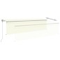 vidaXL Toldo automático persiana LED sensor de viento crema 5x3 m vidaXL Toldo automático persiana LED sensor de viento crema 5x3 m