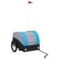 vidaXL Remolque para bicicleta hierro negro y azul 45 kg
