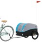 vidaXL Remolque para bicicleta hierro negro y azul 45 kg