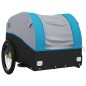 vidaXL Remolque para bicicleta hierro negro y azul 45 kg