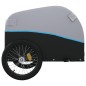 vidaXL Remolque para bicicleta hierro negro y azul 45 kg