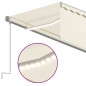 vidaXL Toldo automático persiana LED sensor de viento crema 5x3 m vidaXL Toldo automático persiana LED sensor de viento crema 5x3 m