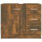 vidaXL Mueble de lavabo madera contrachapada roble ahumado 63x30x54 cm vidaXL Mueble de lavabo madera contrachapada roble ahumado 63x30x54 cm