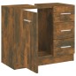 vidaXL Mueble de lavabo madera contrachapada roble ahumado 63x30x54 cm vidaXL Mueble de lavabo madera contrachapada roble ahumado 63x30x54 cm