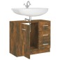 vidaXL Mueble de lavabo madera contrachapada roble ahumado 63x30x54 cm vidaXL Mueble de lavabo madera contrachapada roble ahumado 63x30x54 cm