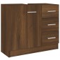 vidaXL Mueble de lavabo madera contrachapada marrón roble 63x30x54 cm vidaXL Mueble de lavabo madera contrachapada marrón roble 63x30x54 cm