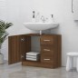 vidaXL Mueble de lavabo madera contrachapada marrón roble 63x30x54 cm vidaXL Mueble de lavabo madera contrachapada marrón roble 63x30x54 cm