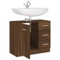 vidaXL Mueble de lavabo madera contrachapada marrón roble 63x30x54 cm vidaXL Mueble de lavabo madera contrachapada marrón roble 63x30x54 cm