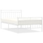 vidaXL Estructura cama metal con cabecero y pie cama blanca 100x200 cm vidaXL Estructura cama metal con cabecero y pie cama blanca 100x200 cm