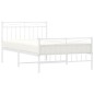 vidaXL Estructura cama metal con cabecero y pie cama blanca 100x200 cm vidaXL Estructura cama metal con cabecero y pie cama blanca 100x200 cm