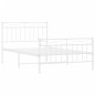 vidaXL Estructura cama metal con cabecero y pie cama blanca 100x200 cm vidaXL Estructura cama metal con cabecero y pie cama blanca 100x200 cm