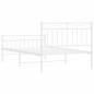 vidaXL Estructura cama metal con cabecero y pie cama blanca 100x200 cm vidaXL Estructura cama metal con cabecero y pie cama blanca 100x200 cm