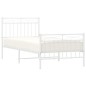vidaXL Estructura cama metal con cabecero y pie cama blanca 90x200 cm vidaXL Estructura cama metal con cabecero y pie cama blanca 90x200 cm
