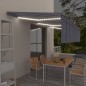 vidaXL Toldo automático persiana LED sensor de viento azul blanco 6x3m vidaXL Toldo automático persiana LED sensor de viento azul blanco 6x3m