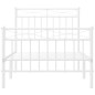vidaXL Estructura cama metal con cabecero y pie cama blanca 90x200 cm vidaXL Estructura cama metal con cabecero y pie cama blanca 90x200 cm