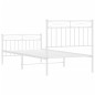 vidaXL Estructura cama metal con cabecero y pie cama blanca 90x200 cm vidaXL Estructura cama metal con cabecero y pie cama blanca 90x200 cm