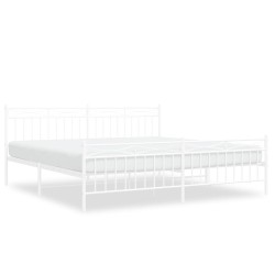 vidaXL Estructura cama metal con cabecero y pie cama blanco 193x203 cm