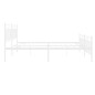 vidaXL Estructura cama metal con cabecero y pie cama blanco 193x203 cm