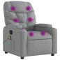 vidaXL Sillón reclinable de masaje de tela gris claro vidaXL Sillón reclinable de masaje de tela gris claro