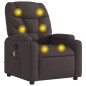 vidaXL Sillón de masaje reclinable de tela marrón oscuro vidaXL Sillón de masaje reclinable de tela marrón oscuro