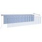vidaXL Toldo automático persiana LED sensor de viento azul blanco 6x3m vidaXL Toldo automático persiana LED sensor de viento azul blanco 6x3m