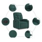 vidaXL Sillón reclinable de tela verde oscuro vidaXL Sillón reclinable de tela verde oscuro