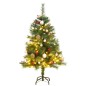 vidaXL Árbol de Navidad artificial con bisagras 150 LED y bolas 150 cm