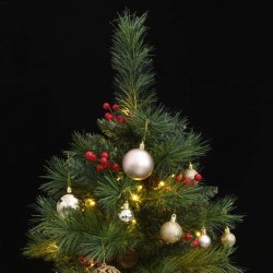 vidaXL Árbol de Navidad artificial con bisagras 150 LED y bolas 150 cm