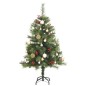 vidaXL Árbol de Navidad artificial con bisagras 150 LED y bolas 150 cm