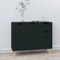 vidaXL Aparador de madera de ingeniería negro 90x30x72 cm