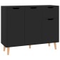 vidaXL Aparador de madera de ingeniería negro 90x30x72 cm