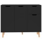 vidaXL Aparador de madera de ingeniería negro 90x30x72 cm