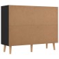 vidaXL Aparador de madera de ingeniería negro 90x30x72 cm