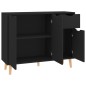 vidaXL Aparador de madera de ingeniería negro 90x30x72 cm